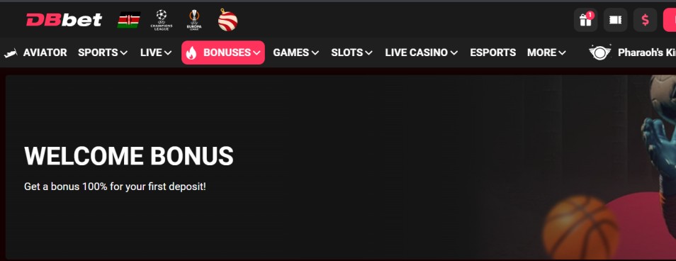 DBbet welcome bonus 100% first deposit offer for new players.