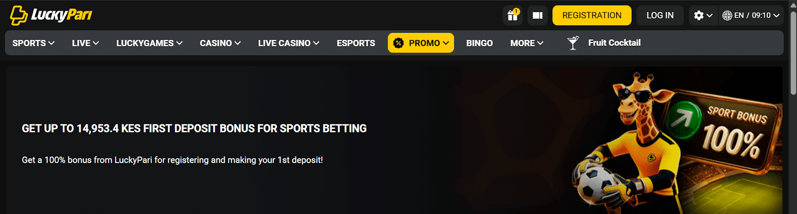 LuckyPari sports betting deposit bonus banner.