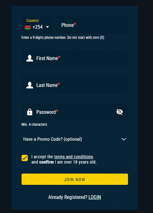 Yellowbet registration
